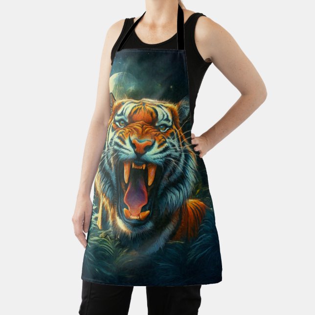 Roaring Tiger Moonlit Jungle Apron (Insitu)