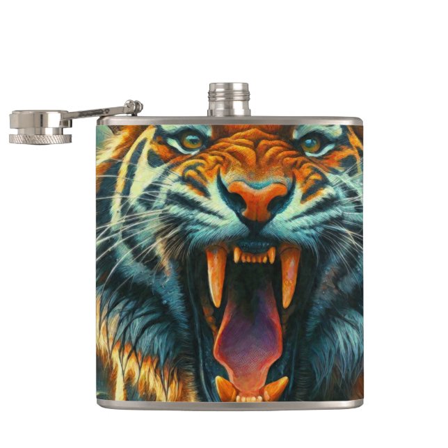 Roaring Tiger Moonlit Jungle Hip Flask (Opened)
