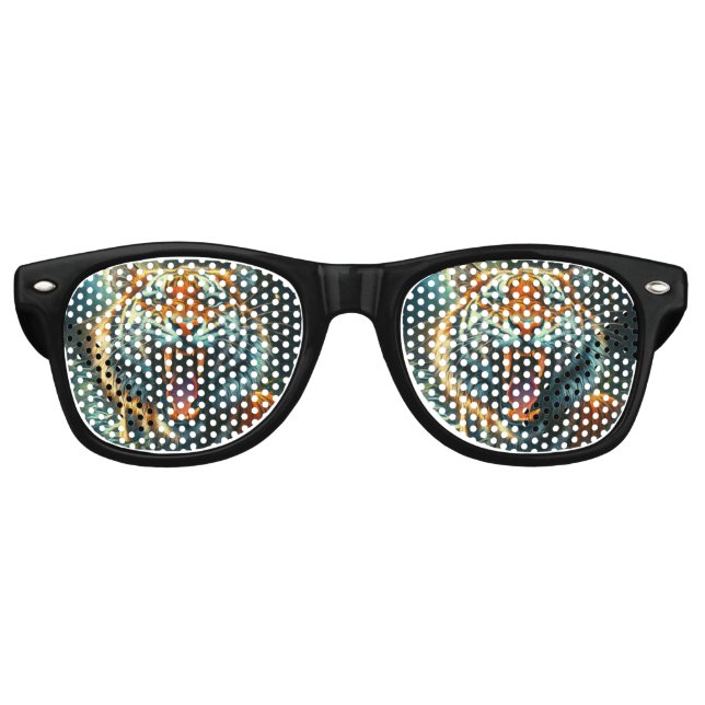 Roaring Tiger Moonlit Jungle Retro Sunglasses (Front)