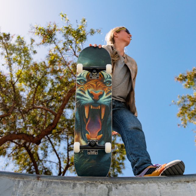 Roaring Tiger Moonlit Jungle Skateboard (Outdoor 1)