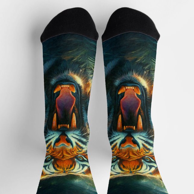 Roaring Tiger Moonlit Jungle Socks (Top)