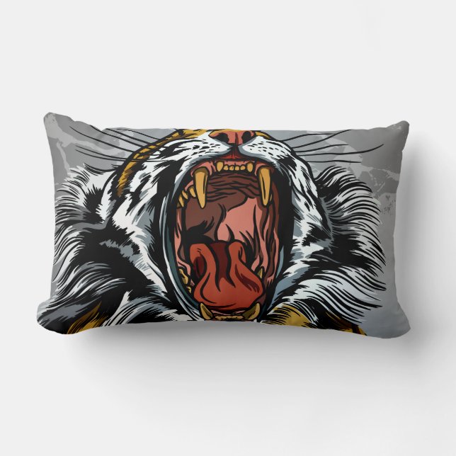 Roaring Tiger Year Design Lumbar Pillow (Front)