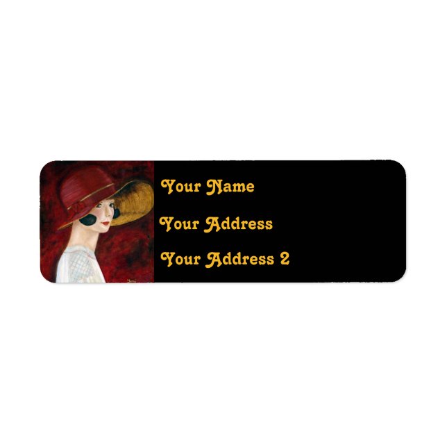 Roaring Twenties 1920s Flapper Girl in Red Hat (Front)