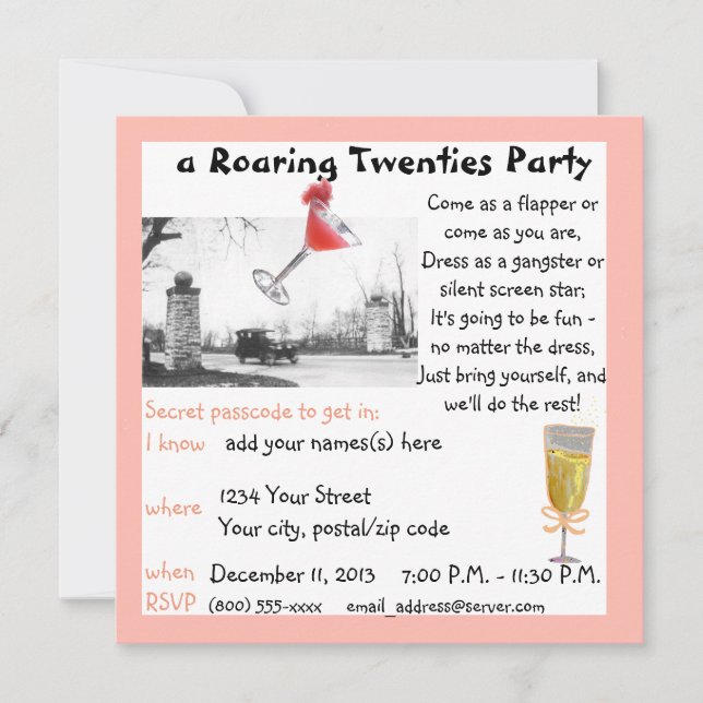 Roaring Twenties Gala Invitation (Front)