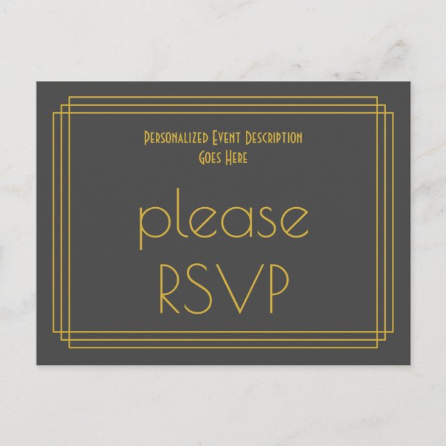 Roaring Twenties Look "please RSVP" Postcard (Front)