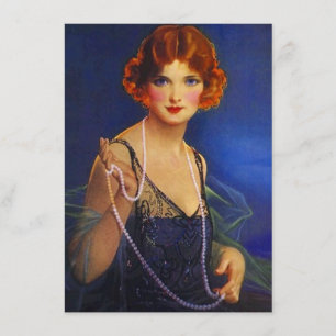 Roaring Twenties Midnight Blue Flapper Invitation