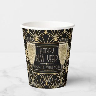 Roaring Twenties New Year's Eve Champagne Paper Cups