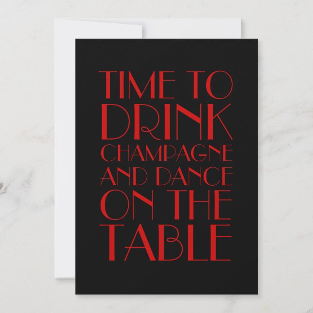 Roaring Twenties Red Holiday Party Invitation (Front)