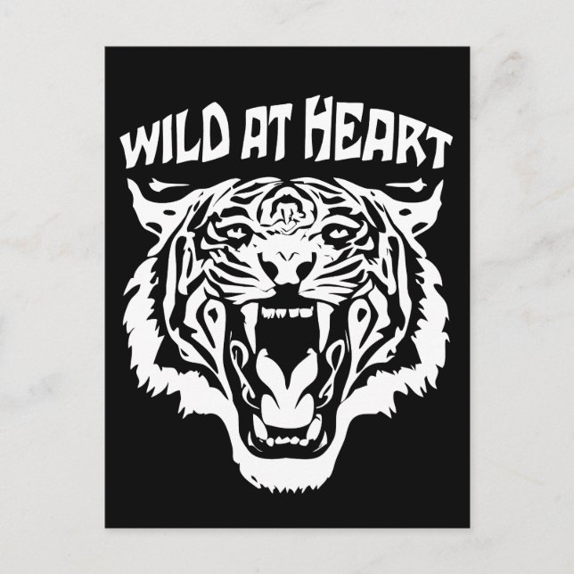 Roaring White Tiger | Wild At Heart Postcard (Front)