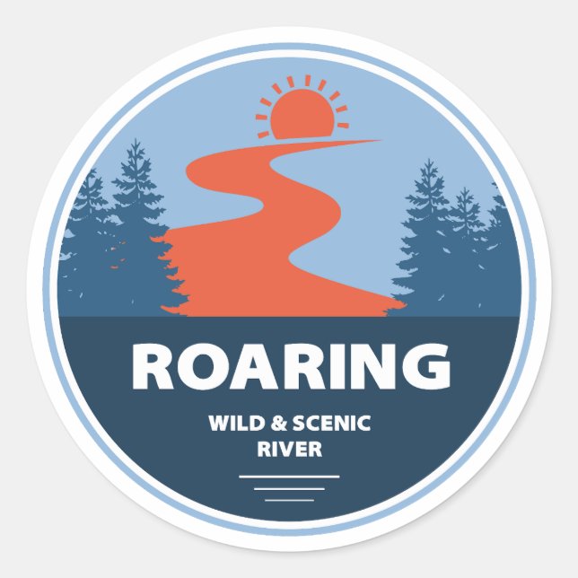 Roaring Wild and Scenic River Oregon Classic Round Sticker (Front)