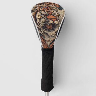 Roaring with Colour Stunning Tiger Tattoo Golf Head Cover