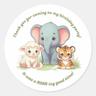 Roaring Zoo Birthday Sticker