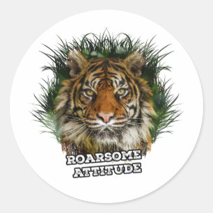 Roarsome Attitude Classic Round Sticker