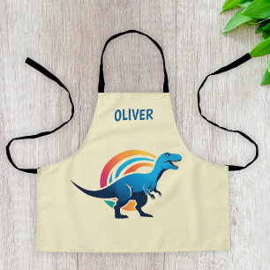 Roarsome Blue T-rex Personalized Apron