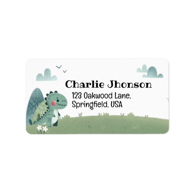 Roarsome Dino Birthday –  Label (Front)