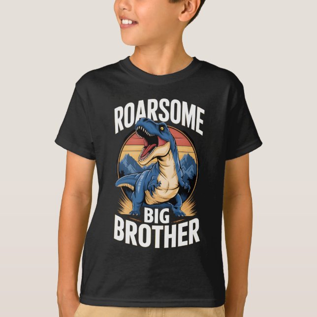 Roarsome Dinosaur Big Brother T-Shirt (Front)