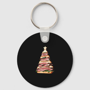 Roast Beef Sandwich Christmas Tree  Keychain
