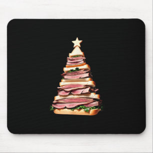 Roast Beef Sandwich Christmas Tree  Mouse Pad
