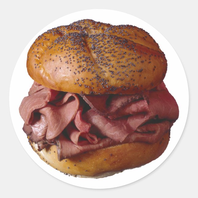 Roast Beef Sandwich Classic Round Sticker (Front)