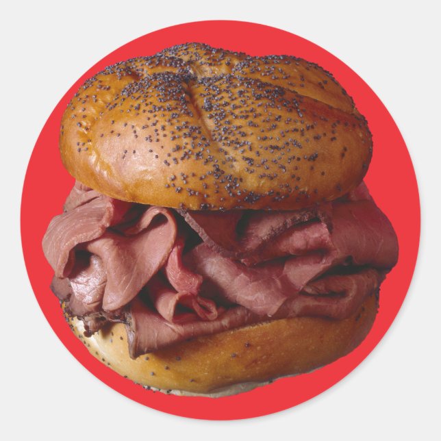 Roast Beef Sandwich Classic Round Sticker (Front)