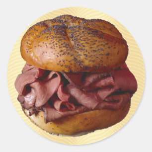 Roast Beef Sandwich Classic Round Sticker