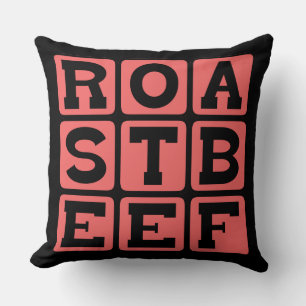 Roast Beef, Sandwich Meat Throw Pillow