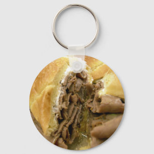 Roast beef sandwich with creamy goat cheese keychain