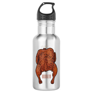 Roast chicken cartoon illustration 532 ml water bottle