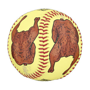 Roast chicken cartoon illustration baseball