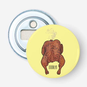 Roast chicken cartoon illustration  bottle opener
