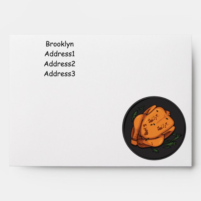 Roast chicken cartoon illustration envelope (Front)