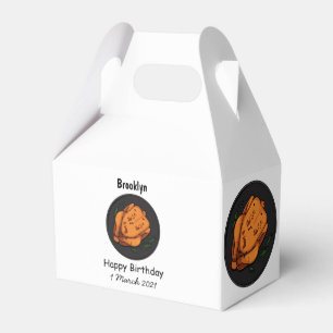 Roast chicken cartoon illustration favor box