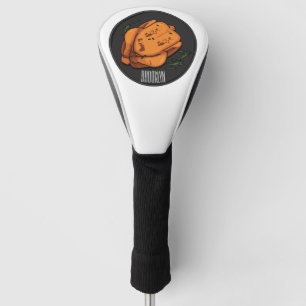 Roast chicken cartoon illustration golf head cover