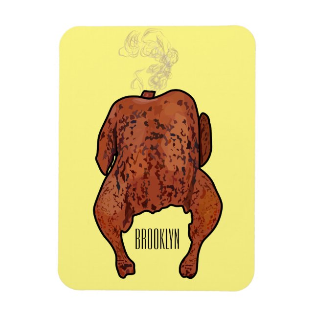 Roast chicken cartoon illustration  magnet (Vertical)