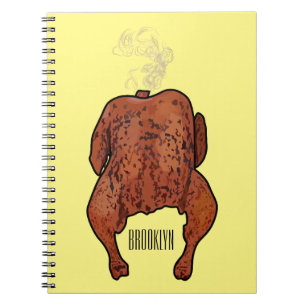 Roast chicken cartoon illustration  notebook