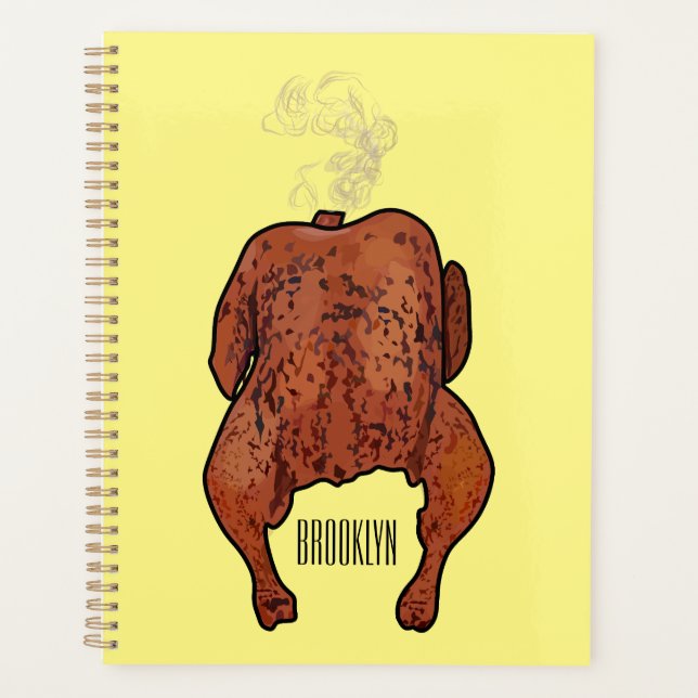 Roast chicken cartoon illustration  planner (Front)