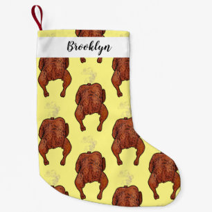 Roast chicken cartoon illustration small christmas stocking