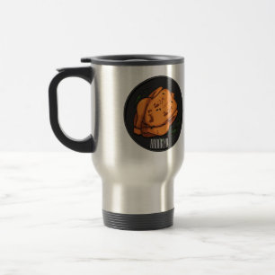 Roast chicken cartoon illustration travel mug