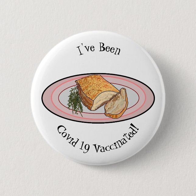 Roast pork belly cartoon illustration 2 inch round button (Front)