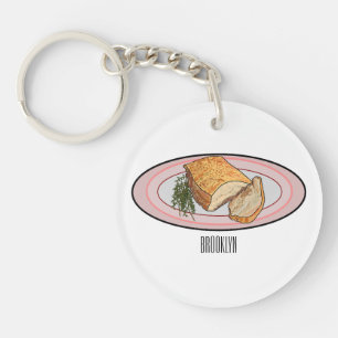 Roast pork belly cartoon illustration  keychain