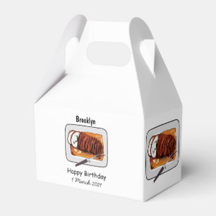 Roast turkey breast cartoon illustration favor box