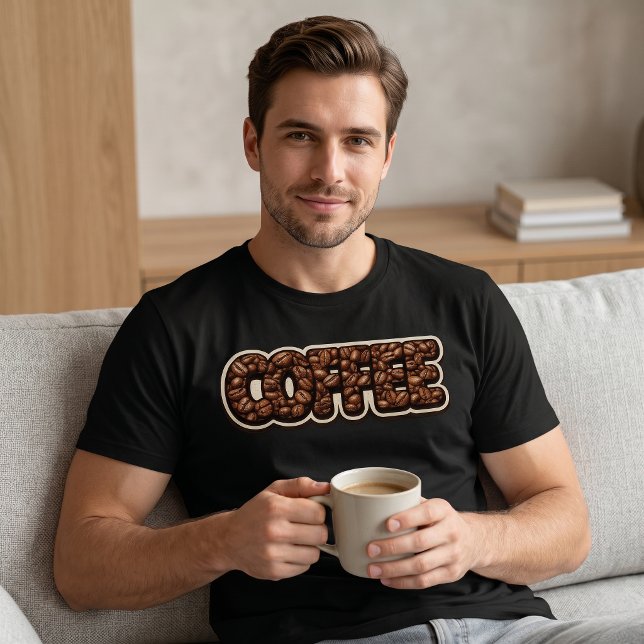Roasted Bean Typography Coffee T-Shirt (Creator Uploaded)