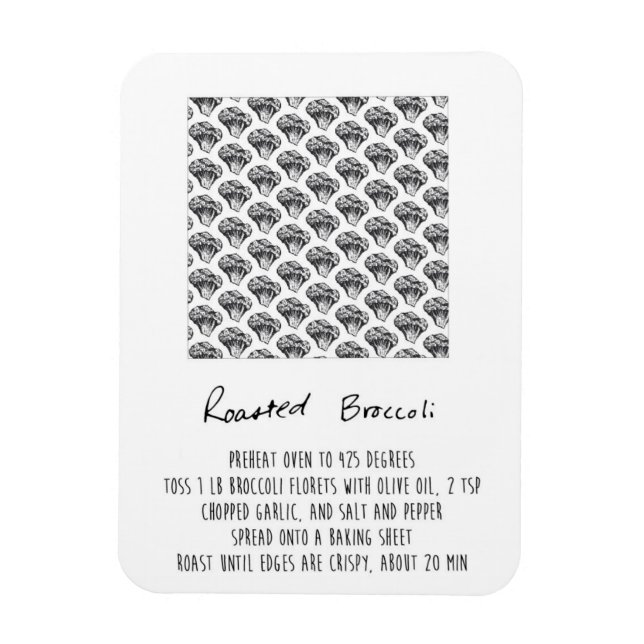 Roasted Broccoli Recipe Magnet (Vertical)