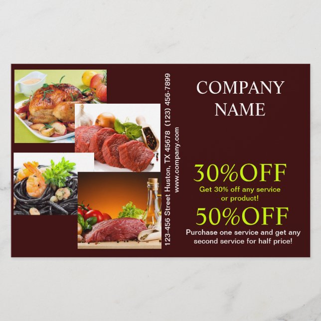 roasted chicken private chef diner catering flyer (Front)