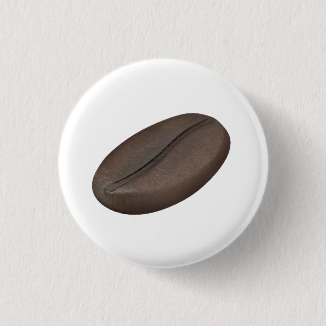 Roasted coffee bean 1 inch round button (Front)