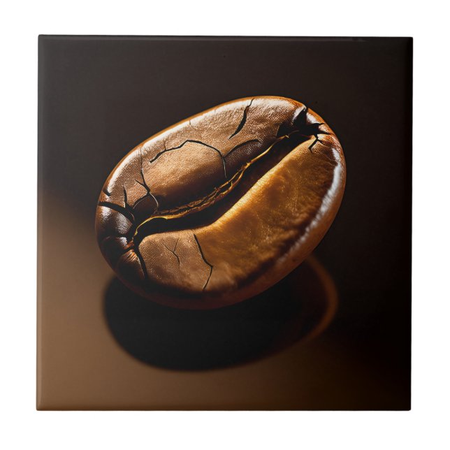 Roasted Coffee Bean Macro Closeup Tile (Front)