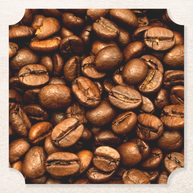 Roasted coffee beans paper coaster (Front)