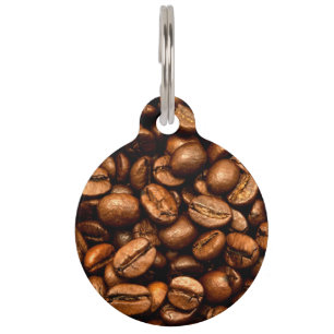 Roasted coffee beans pet tag