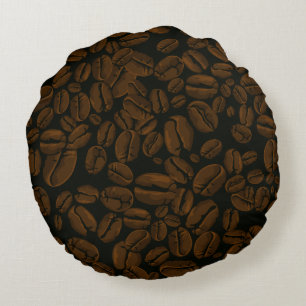 Roasted Coffee Beans Round Pillow