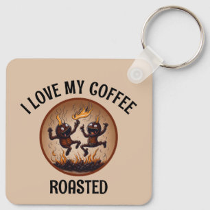 Roasted Coffee Metal Keychain
